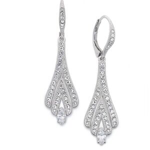 Eliot Danori Silver Crystal Drop Silver Tone Earrings